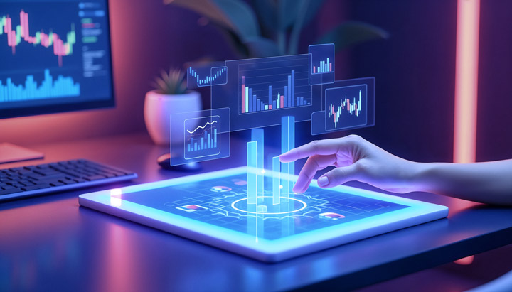 Visual de una plataforma digital que representa el motor avanzado de procesamiento de datos para la modernización de sistemas core de tarjetas bancarias.