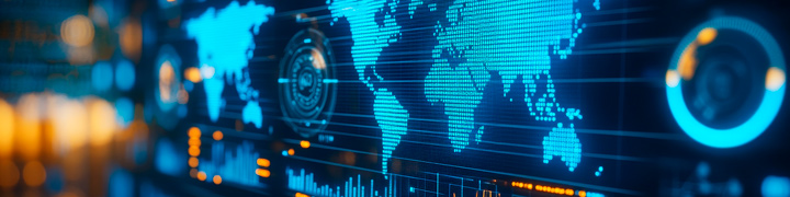 Imagen conceptual de tecnología global que simboliza la visión de expansión internacional y modernización de la plataforma de pagos de CLAI PAYMENTS® hacia 2027.