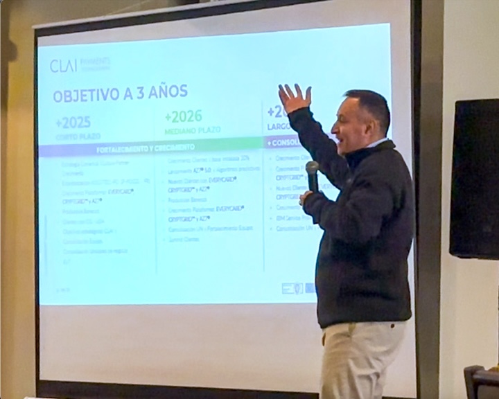 Imagen de una sesión de planeación estratégica de CLAI PAYMENTS® en Cusco, enfocada en innovación, impacto social y hoja de ruta hacia 2027.