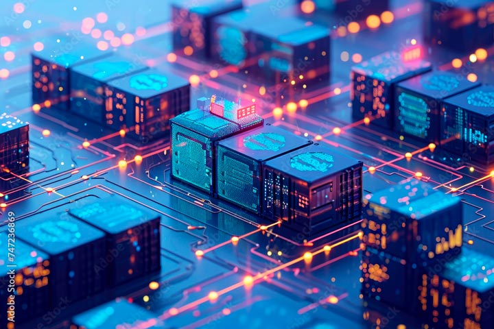 Imagen conceptual de sistemas tokenizados, ideales para instituciones financieras que buscan cumplir con normativas de protección y segmentación de datos.