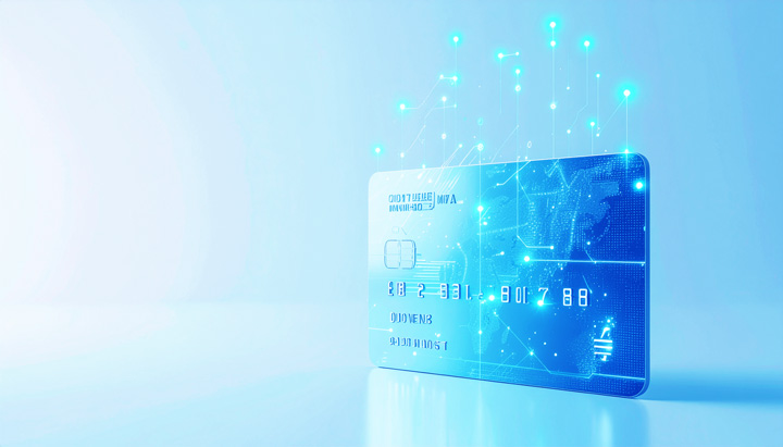 Imagen de tarjeta bancaria digital conectada a redes tecnológicas, simbolizando la innovación de EVERYCARD®, el Card Management System que impulsa el futuro de los pagos.