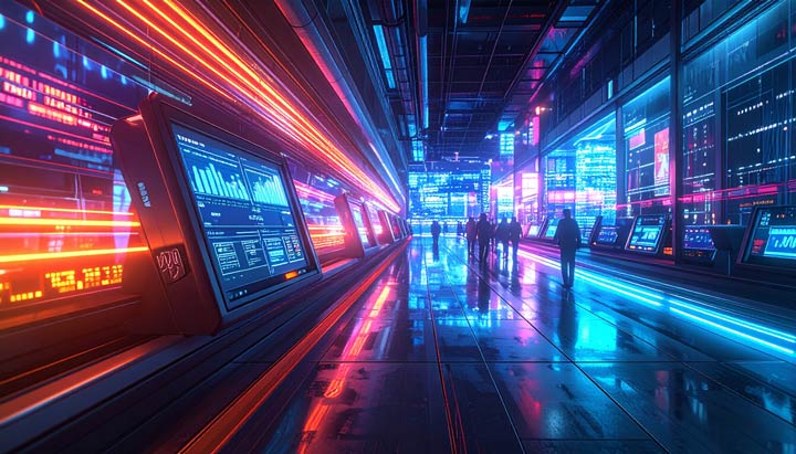 This futuristic image reflects the speed and innovation of EVERYCARD®, a card management system designed to reduce time to market and optimize card management.