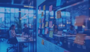 Equipo de tecnología trabajando en estrategias de innovación y escalabilidad tecnológica durante el Technology Summit 2026, enfocado en soluciones digitales para la industria financiera.