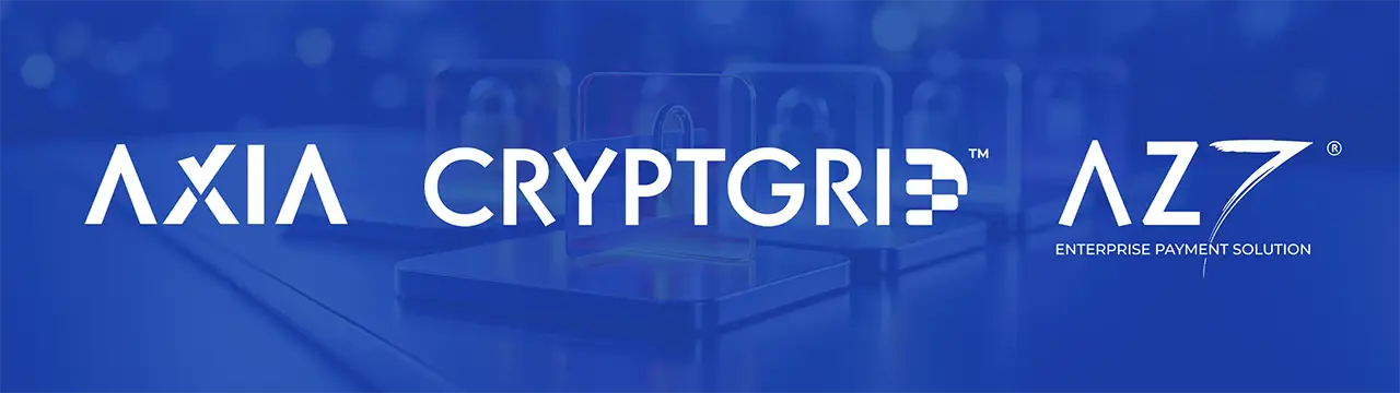 Arquitectura de pagos de CLAI PAYMENTS® Technologies integrada por AXIA™, CRYPTGRID™ y AZ7® para detección de fraude, seguridad y procesamiento transaccional.